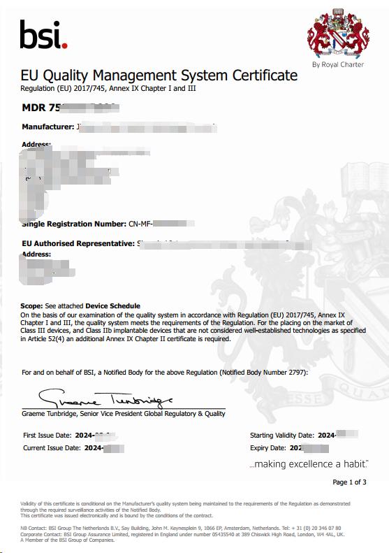 BSI CERTIFICATE