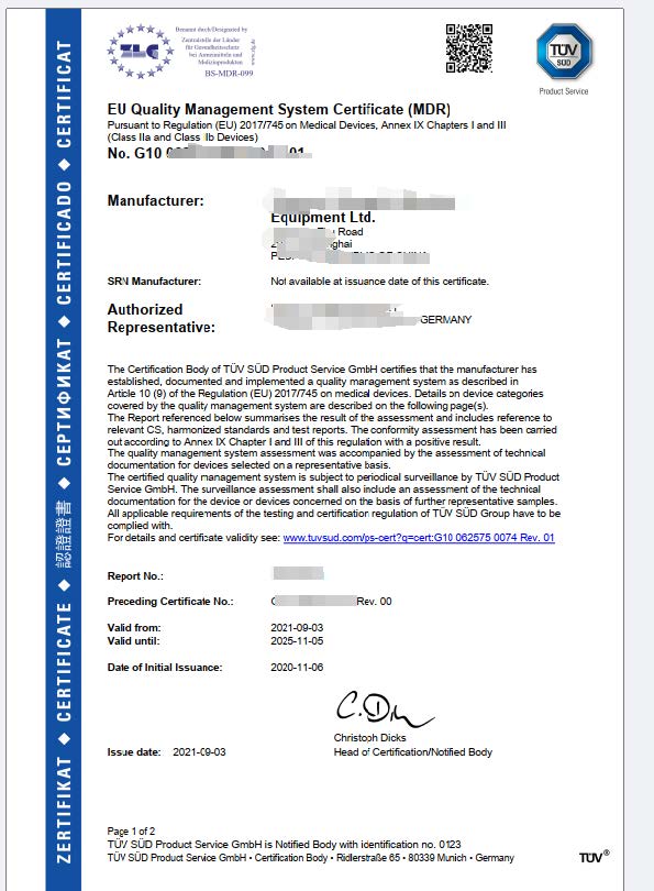 TUV CERTIFICATE
